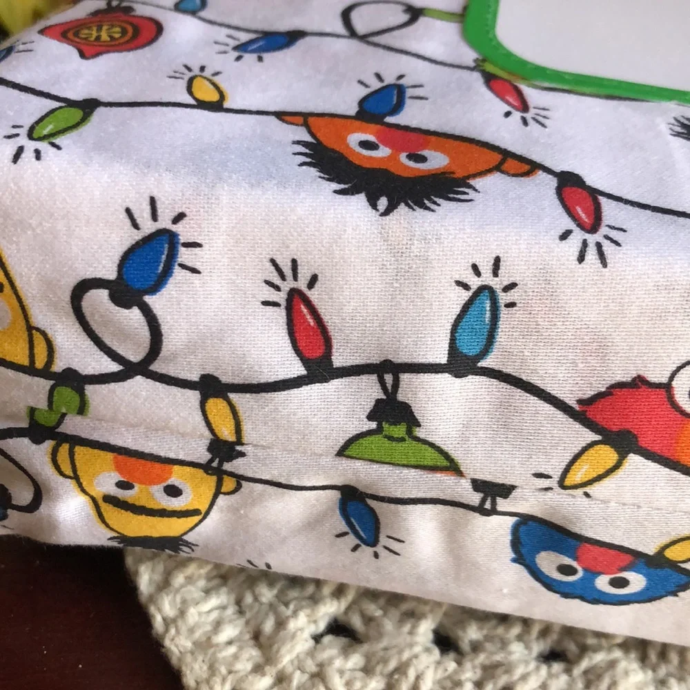 Sesame Street Colorful Christmas Holiday Twin Sheet Set